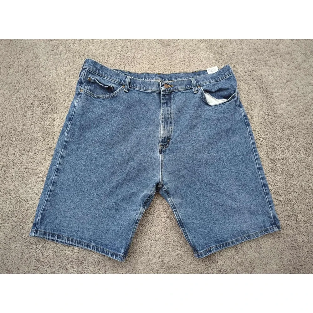Wrangler Jeans Shorts Mens 42 Blue Denim Straight Leg Stretch Classic‎ Casual